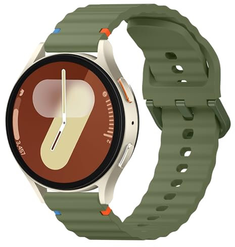 Yisica Correa de Silicona Suave para Samsung Galaxy Watch 7/FE/5/6/4/Active 2 40mm 44mm/5 Pro, 20mm Compatible Con Watch 4/6 Classic, Verde Oliva