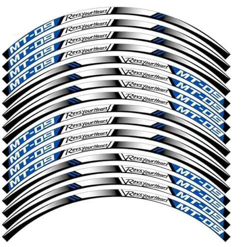 KJHOPY Decalcomanie adesive magnetiche Adesivo Ruota Moto Racing Rim Stripe Decal Decorazione Moto per Y&amaha MT-09 MT09 MT 09 Mt09(Style 3)