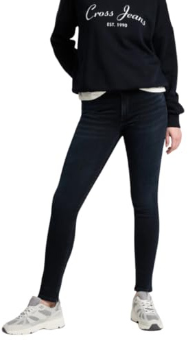 Cross Damen Skinny Jeans Alan N497-234 in Blue Black