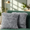 Paco Home 2er Set Boho Kissenbezug Wohnzimmer Kissen Aesthetic Kopfkissen Schlafzimmer Kissenhülle Einfarbig Waschbar, Farbe:Grau, Sets:2pcs-Set