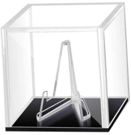 F Fityle Gitarren-Pick-Display-Box, Plektrum-Etui mit Ständer, Display-Container, 1,97 x 1,97 x 1,97 Zoll, Gitarren-Pick-Box-Halter für Gitarristen, Schwarzer Sockel