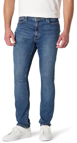 Amazon Essentials Jean Coupe Skinny à Élasticité Moyenne Homme, Gris Pierre Délavé Moyen, 38W / 32L