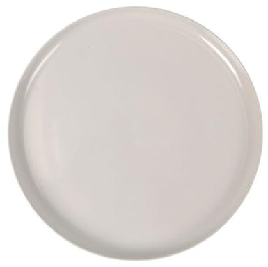 Set de 6 assiettes de présentation rondes et empilables, plates, DAVOS, 32 cm, plat pour entrées et dessert en porcelaine blanche
