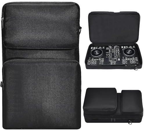 YIIWAY Tasche Hülle Case Kompatibel mit Pioneer DJ DDJ-FLX4 / DDJ-400 / DDJ-SB3, Roland DJ-202, Hercules Inpulse 300, Native Instruments Traktor Kontrol S2 Mk3, Nur Tasche - Schwarz YC88003