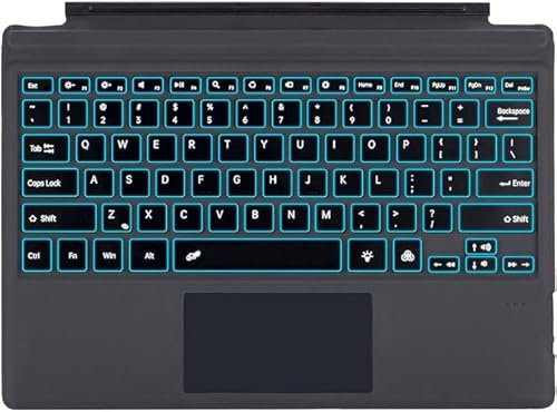 Tastiera Bluetooth per Microsoft Surface Pro 7+ Pro 7 Pro 6 Pro 5 Pro 4 Pro 3 Generation,SIM con trackpad, ricarica USB, tedesco (grigio, retroilluminazione)