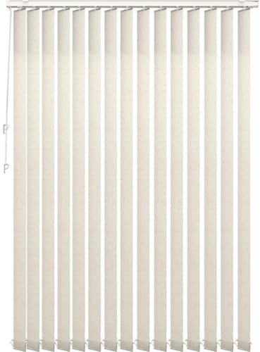 PANDAHOME Estor Vertical Stockholm 100% poliéster, Lamas pivotantes para Control de luz, fácil Montaje con Kit y Barra Ajustable. Ideal para Ventanas Grandes. Color Beige, hasta 250x260 cm.
