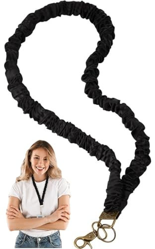Azttior Elastisches Schlüsselband zum Umhängen mit Karabiner, Schlüsselanhänger Band schwarz, Lanyard Schlüsselband Personalisiert, schlüsselbänder Lang für Krankenschwester,Kinder,Mädchen,Auswei