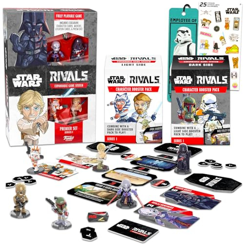 Star Wars Rivals - Gioco da tavolo con pacchetti di espansione, confezione da 3 pezzi con gioco espandibile Serie 1 con mini figure e pacchetti booster per ragazzi e ragazze | Attività notturne di