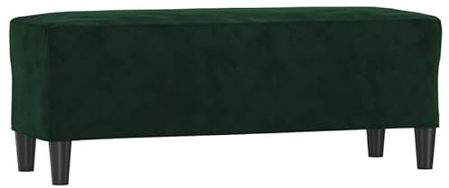 Eleganz Sitzbank Dunkelgrün 100x35x41 cm Samt - Moderne Velours Sitzbank für Wohnzimmer, Schlafzimmer & Flur - Bequem & Langlebig