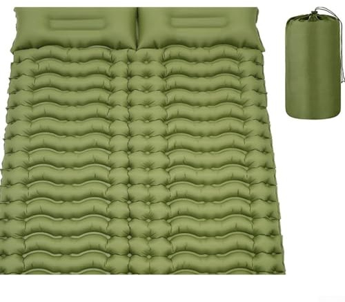 Jotekonoby Doppel Camping mit Fußaufblasen - 200x140x6cm Quick-Fill leichte Luftmatratze für Outdoor Wandern und Reisen, Polyester Po