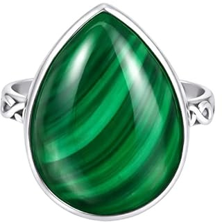 Meadows Unendlichkeitsring aus Sterlingsilber in Birnenform, handgefertigter Statement-Ring in Tropfenform für Damen (R-13)