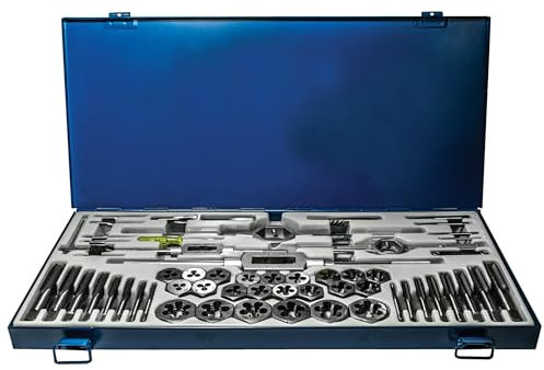 Century Drill & Tool – 98958 Carbon Steel Fractional Gewindebohrer und Schneideisen Set, 58-teiliges Werkzeugset – Werkzeugsatz für Handschneideanwendungen, Bau