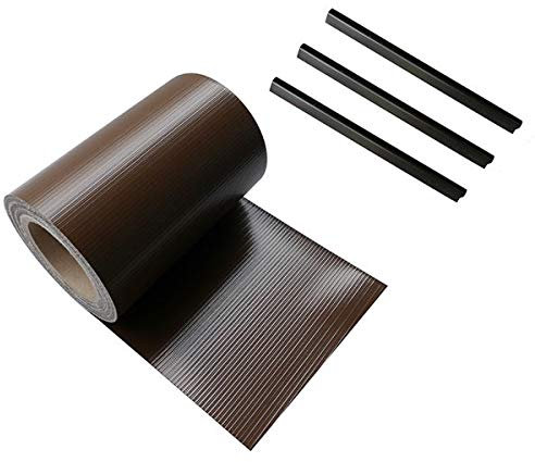 Ventanara® Zaun Sichtschutzstreifen PVC für Stabmattenzaun Zaunfolie Braun 19 cm x 40 m inklusive 25 Befestigungsclips