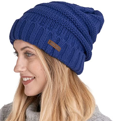 Brook + Bay Slouchy Beanie Damen Wintermützen Beanie Slouch Hüte für kaltes Wetter Oversized Beanie Strickmützen für Frauen, Marineblau, Einheitsgröße