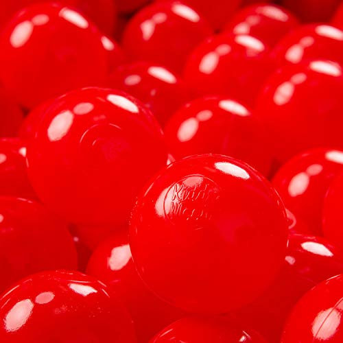 KiddyMoon 100 ∅ 7Cm Kinder Bälle Spielbälle Für Bällebad Baby Einfarbige Plastikbälle Made In EU, Rot