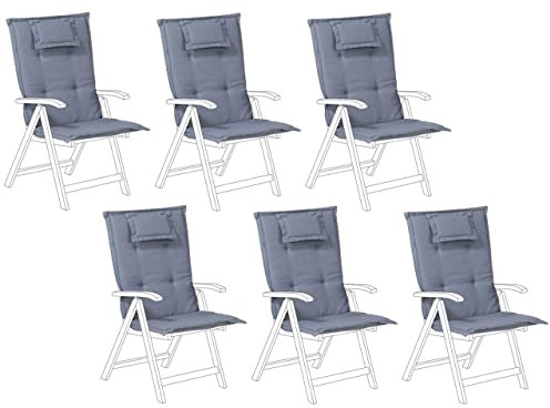 Beliani Polsterauflagen 6er Set blau Java/Amantea