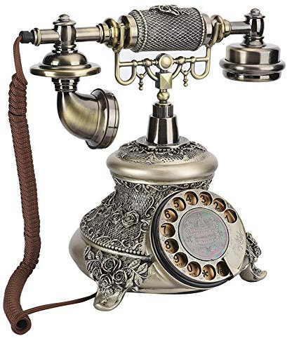 ASHATA Retro Schnurgebundenes Telefon,Klassisches Vintage Plattenspieler Zifferblatt Antikes Rotation Europäisches Telefon, Vintage Klassisches Festnetz Telefon für Wohnzimmer,Schlafzimmer,Hotels