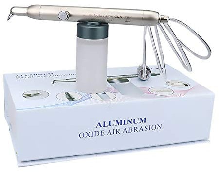 ORILAO Alumina Abrasion Polisher Microetcher Sandblaster 4 Hole Silver Metal Air Powered Sandblaster