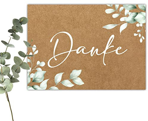 Eummel 25 Dankeskarten Klassisch Dankeskarte Postkarte Danke Karte Danke Dankeschön Karten, Danksagungskarten Vielen Dank Karten Boho