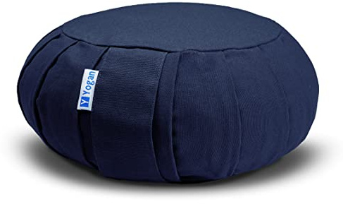 Yogan Yoga Cushion/Meditation Cushion | Natural Buckwheat Hulls Filling | Outer Cover (Could be Removed and Washed) - Made of 100% Organic Cotton