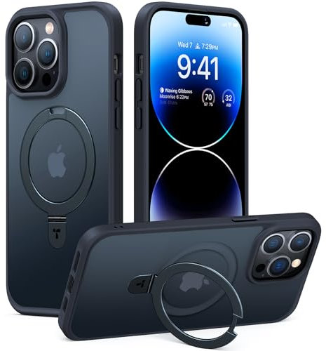 TORRAS 4-in-1 iPhone 14 Pro Max Case for Magnetic Stand [20W Strong Magnetic][Built-in Invisible Stand] SGS Military Shockproof Protective iPhone 14 Pro Max Phone Case Cover Black(UPRO Ostand)