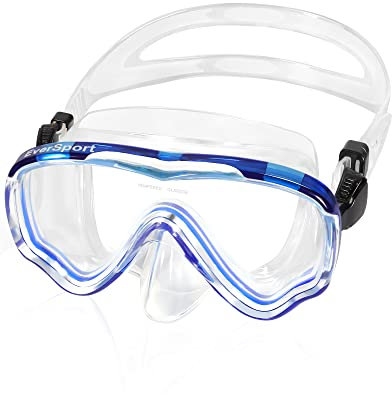 EverSport Swim Goggles Adult with Nose Cover for Women Men No Leak, Clear Wide View Diving Scuba Mask Open Water Pool Swimming Goggles Silicone Shower Goggles Youth Snorkel Junior Nose Goggles