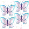 4 Stück Schmetterling luftballon,Blau Schmetterlinge Folienballon feen Geburtstag Deko für Mädchen Schmetterling Party, Kinder Geburtstag Deko, Hochzeit, Gartenparty (Blau)