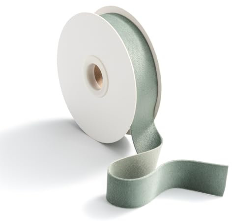 CHUQING Geschenkband Samt 9 m x 25 mm Grün Samtband Schleifenband Dekoband Seidenband Salbeigrün