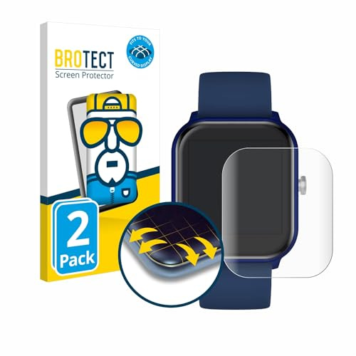 BROTECT Schutzfolie für Ice-Watch ICE smart 1.4 | 2 Stück Transparenter Displayschutz Made in Germany Klare Full-Screen Folie Full-Cover 3D Curved Montage Kit