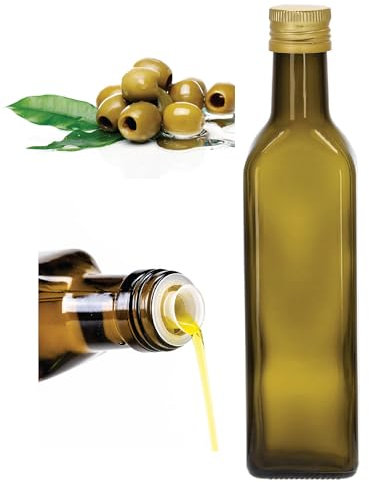 lilawelt24 500 ml Ölflasche mit integriertem Aussgießer aus Glas Likörflaschen |Essig-Öl Flaschen | Schnapsflaschen |Marasca