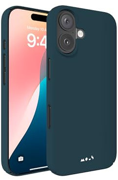 Mous for iPhone 16 Plus Case Slim MagSafe Compatible - Super Thin 2.0 - Magnetic Phone Cover - Navy Blue