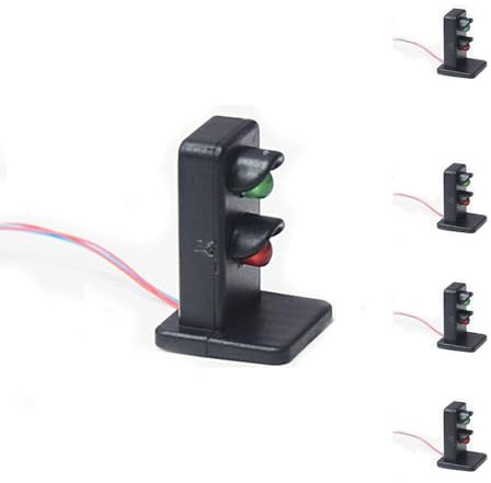 WAZUBC 5 Stück Zug Modell Licht, 20 mm grün/rot Signale Zugmodell Licht OO HO Gauge Straßenlayout Dekoration für Zug Landschaft Straßenlayout Zubehör (Stil 2)