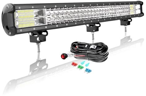 AUXTINGS 4x4 LED Lichtleiste, 72 cm 396W led Arbeitsleuchte Con 12V Kabelbaum Spot und Flut LED-Scheinwerfer, für Auto Traktor LKW Quad Boot SUV Offroad 4x4