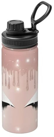 Bouilloire isotherme en acier inoxydable et polypropylène avec motif cils or rose 532 ml