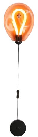 Alpinaluz LED-Wandleuchte aus Glas, Orange, 8 W, 3000 K, warmes Licht, mit Schalter, handgeblasenes Design, dekorative Beleuchtung für den Innenbereich