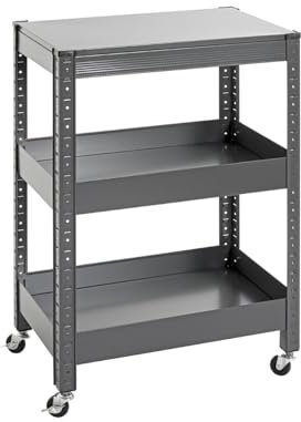 HAKU Möbel Carrito de Servicio para Muebles, Antracita, Metal, Dimensiones 50 cm de Ancho x 75 cm de Alto x 32 cm de Profundidad, Estilo Moderno