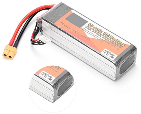14,8V 4000mAH 4S 60C Batterie Lipo Pack avec Batterie RC Plug RC XT60 pour RC Car Boat Helicopter Dron