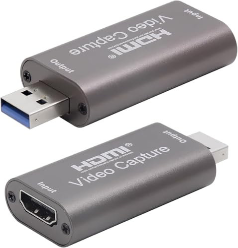 Video Capture Card 4K/1080p HDMI to USB 3.0 Audio Video Grabber Full HD Audio Video Capture Device Record Grabber for LiveBroadcasting Conference Online Teaching Games Switch Xbox, No Power Required