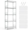 LINSY HOME Standregal mit 5 Regalböden, Metallregal, Gitterregal Metall, Vorratsregal Schwarz mit Abnehmbare Haken für Keller, Wohnzimmer, Büro, bis 225 kg Belastbar, 54 x 29 x 150cm H (Silber)