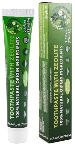 Zeolite Toothpaste | 2.5 fl oz - 75 ml | Herbal | Fluor-Free | 100% Natural Origin Ingredients | 15% Natural Mineral Zeolite | Heiltropfen®