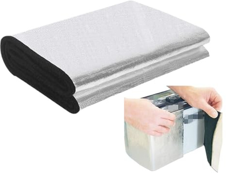 Batterie Isolationsset, 18cm X 1m Isolierung Hitzeschild, Auto Mehrstöckige Wärmedämmmatten, Tragbare Autobatterie-Isolierungsabdeckung Für Marine Kaltes Wetter Winter Atv Motorrad Rasenmäher