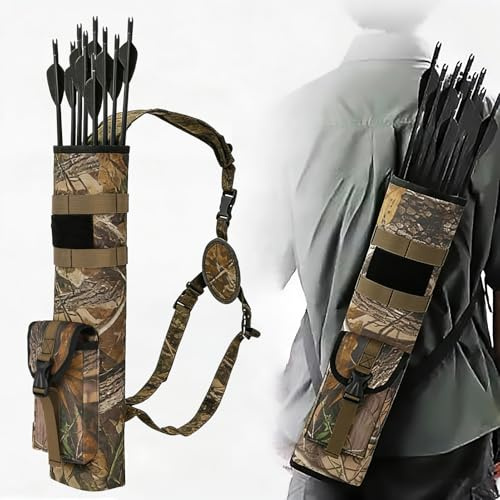 ZSHJGJR Rückenköcher Back Pack Traditional Köcher für Pfeile Bogenschießen Rückenpfeil Köcher für Recurve/Compound Bogen Jagd Zielübungen für Jugendliche und Erwachsene
