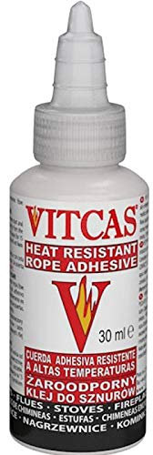 VITCAS 30 ml Fire Rope Seal Adhesive - White Thermal Heat Resistant Glue – Wood Fired – Multi Fuel Stoves - Range Cookers - Fixing Fiber Rope - Up to 1000 degree Celsius