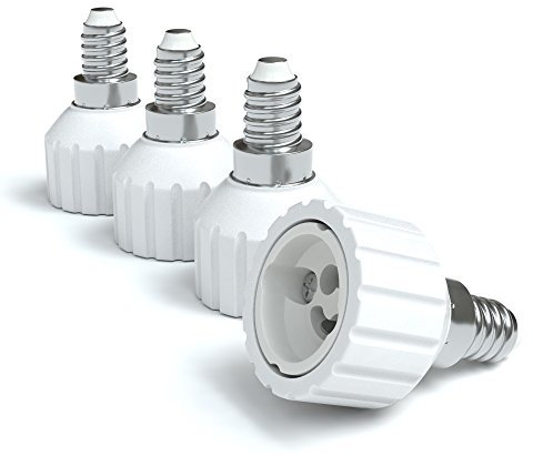 Eazy CASE 20x Lampensockel Adapter - Konverter für E14 Fassung auf GU10 Lampenadapter für LED-/Halogen- und Energiesparlampen Sockeladapter, weiß