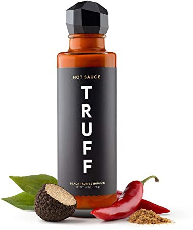 TRUFF Original schwarze Trüffel-heiße Sauce, Gourmet-heiße Sauce mit reifen Chili-Paprika, schwarzes Trüffelöl, Bio-Agave-Nektar, einzigartiges Geschmackserlebnis in einer Flasche, 170 ml