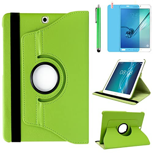 Case for Samsung Galaxy Tab S2 9.7 inch (SM-T810 SM-T813 SM-T815 SM-T817 SM-T819), 360 Degree Rotating Stand Case Smart Protective Cover,With Stylus Pen,Screen Film (Green)