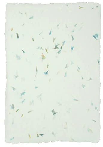 Netuno 5 Blatt Büttenpapier Kornblume DIN A4 ca. 205x 290 mm handgeschöpftes Blumen-Papier Vintage Briefpapier mit Büttenrand für Einladungskarten Papeterie Korn-Blumen-Papier Liebesbriefpapier
