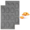 Honnesserry Madeleines Baking Tray 2pcs, 9 Cavities Silicone Non-Stick Madeleine Tray for Baking Cake, Biscuits (Grey)