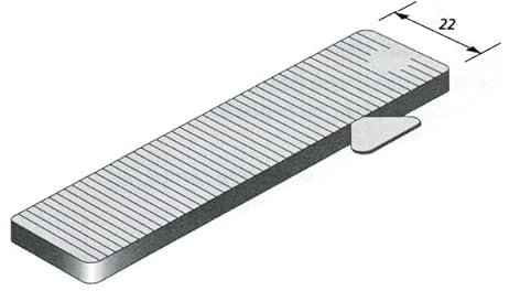 Cale vitrage lrg.24mm l.80mm ep.3mm blanche