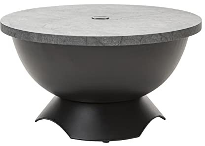 Dehner Feuerstelle Saragossa, ca. Ø 71.2 cm, Höhe ca. 38 cm, Stahl/Gusseisen/Porzellan, anthrazit